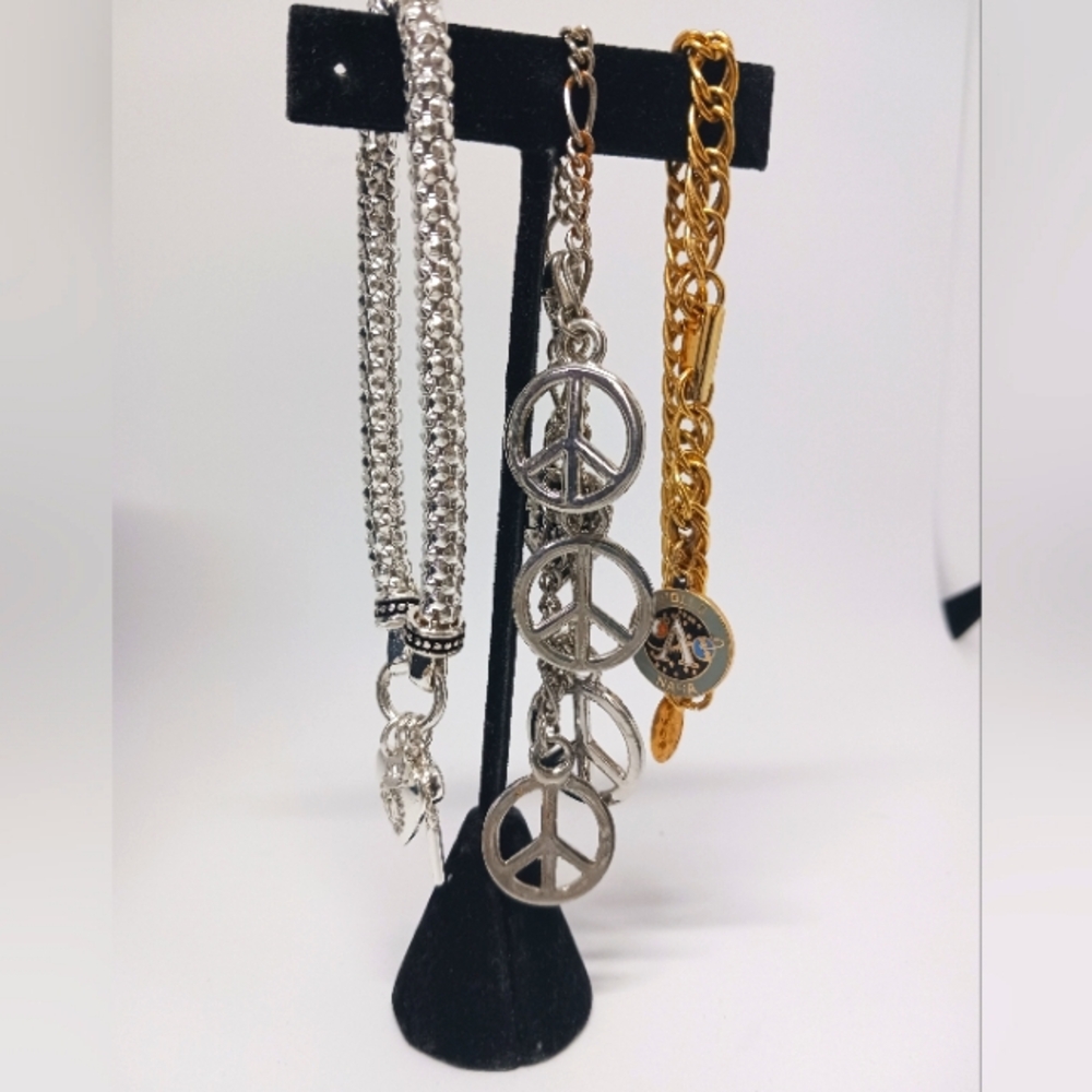 NASA, Nine West, Peace Charm Bracelet Lot